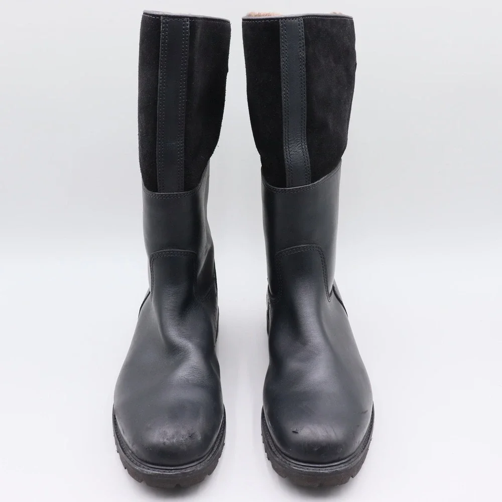 Ludwig Reiter Maronibrater Mens 8.5 Black Leather Suede Shearling Winter Boots